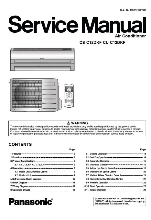 CS-C12DKF, CU-C12DKF